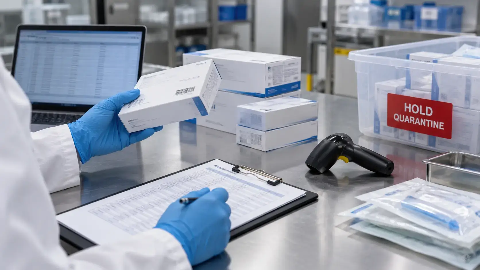 Sterile medical consumable lot linked to sterilization and release records