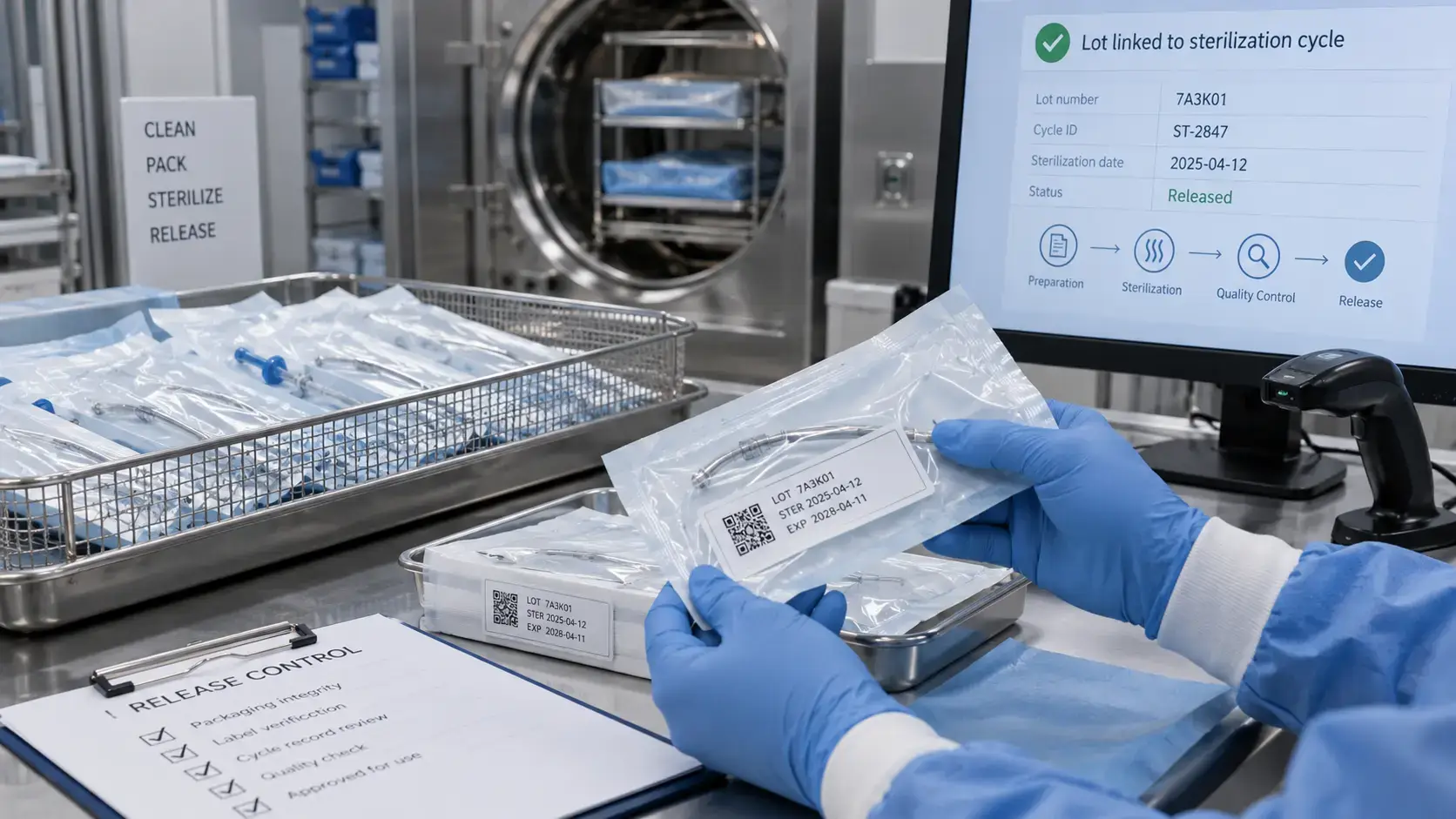 Medical consumables production and packaging batch traceability process