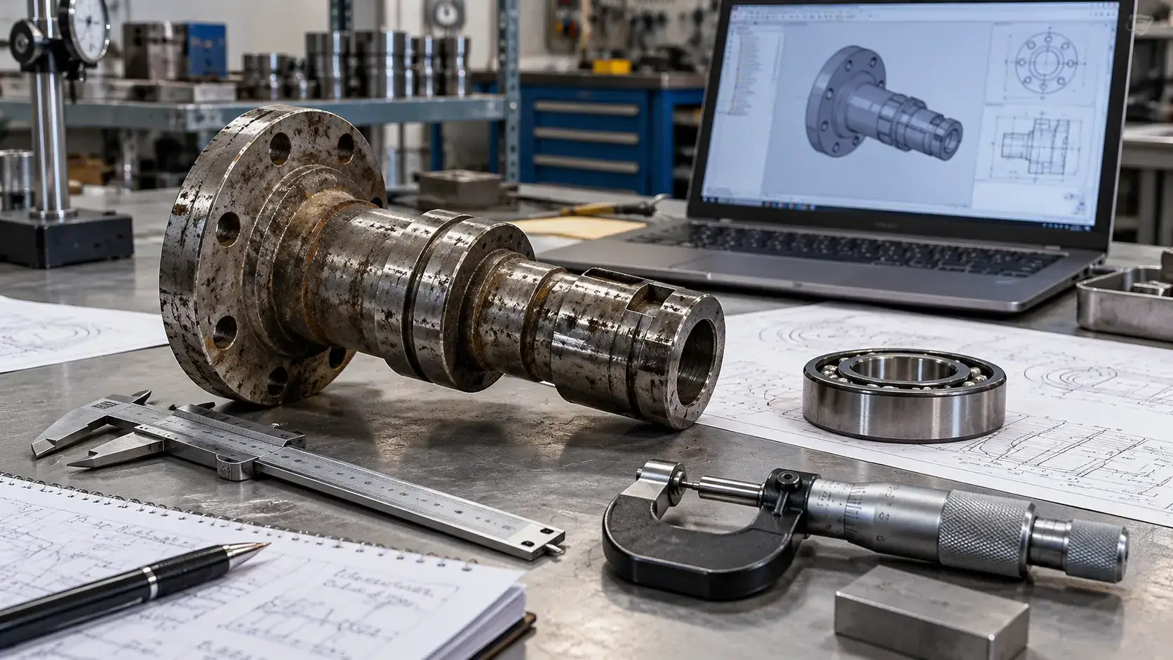Legacy industrial part reconstruction using historical drawings and physical samples